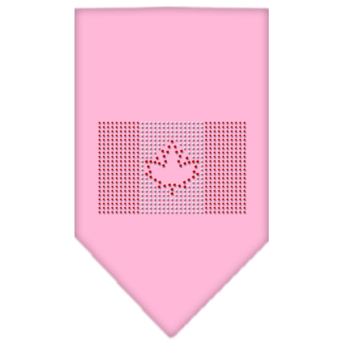 Canadian Flag Rhinestone Bandana Light Pink Large